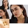 Stylish Geometric Crossborder Earrings Chic Gold Alloy Plated Statement Pieces