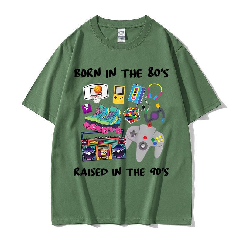 Born In The 80s Raised In The 90s Funny Meme Tshirts Unisex Women Casual Cotton Vintage T Shirts Male 90s Oversized Short Sleeve
