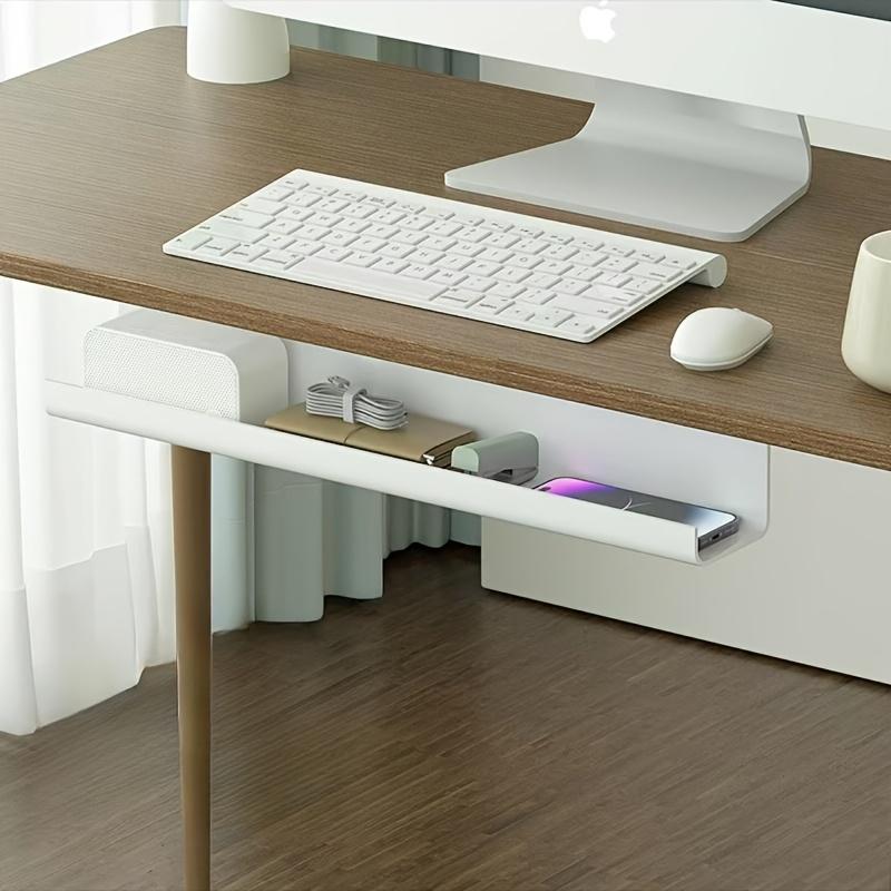 No-Drill Cord Organizer Box with Ventilation Slots - Sleek Black Under Desk Cable Management for Office & Home, Space-Saving Wire Holder for Chargers