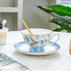 BRBlå Fågel Keramisk Kaffemugg Fat Retro Eftermiddagste Kaffekopp Tekanna Fat Set Par Kopp Set Hem Kreativ Dryckeskärl MuggEY