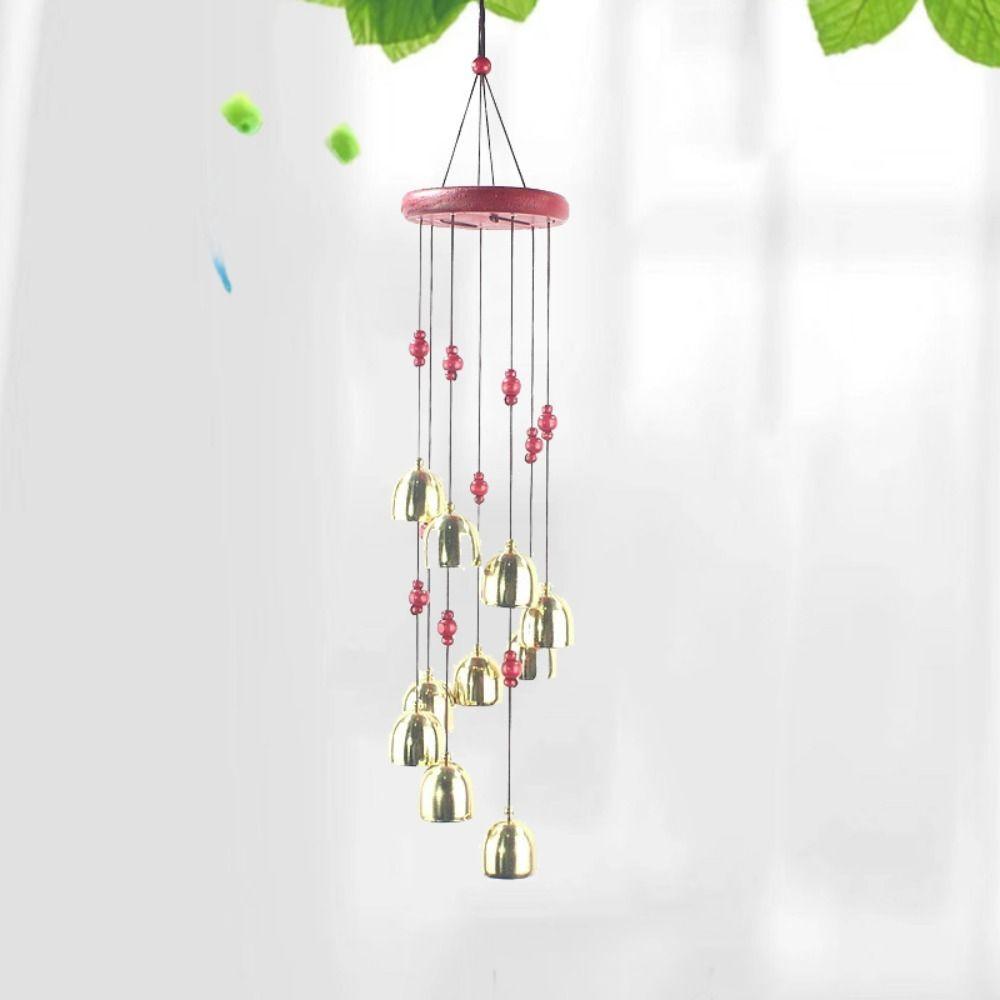 

Vintage Metal Wind Chime Wooden Ornaments Bell Craft Blessing Bell Home золотий