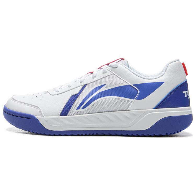 Li-Ning Simple Comfortable Fashion Non-Slip Wear-Resistant Low-Top Tennis Shoes Men sneaker White Blue ATTV003-2