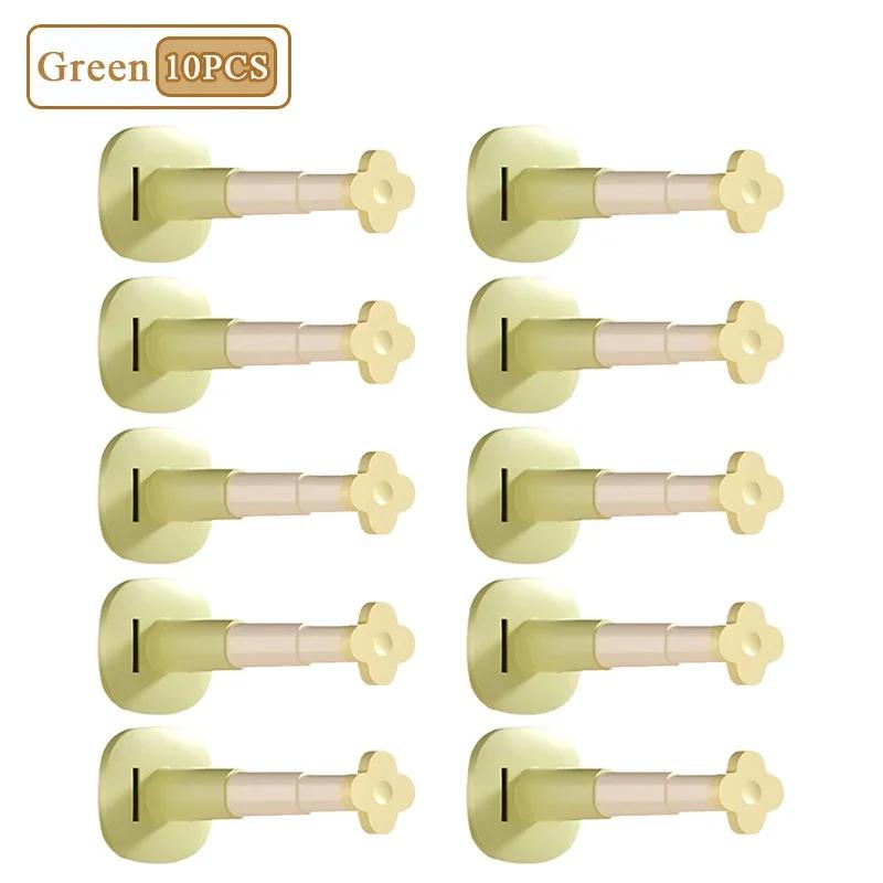 1-10PCS No Drill Wall Mounted Clothes Rack Adjustable Hanging Organizer for Balcony Laundry Storage Space Saving Home Drying Rod