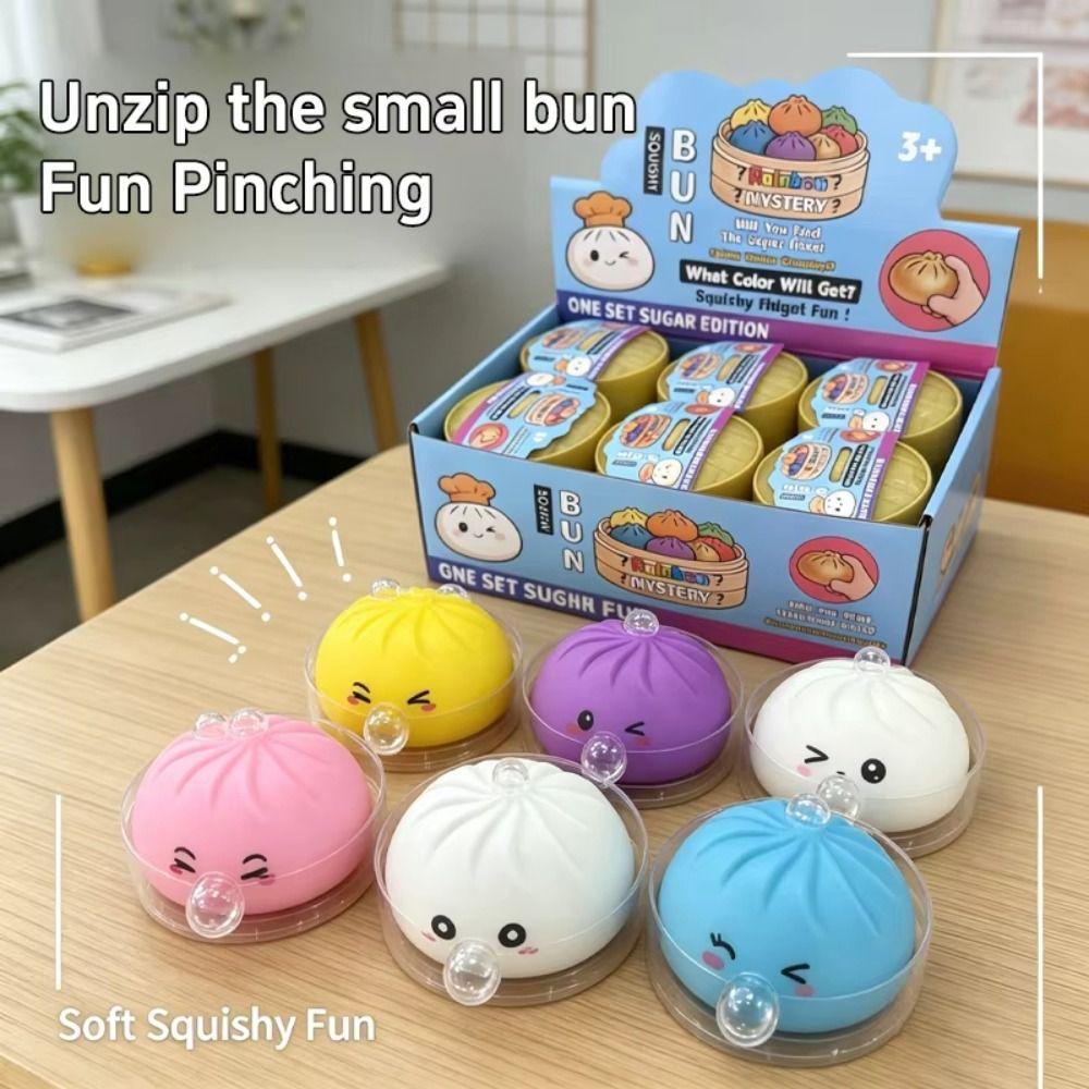 Cute Soft Spit Bubble Dumpling Colorful Sensory Fidget Ball Funny Squishy Toys  Children Gifts