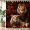 Roses, Flowers, Lions and Leopards Shower Curtain Bath Curtain Animal Printed Bathroom Curtains for Home Decoration Curtain