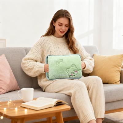 Hot Water Bottle Rechargeable Leak-Proof Hand Warme Hot Water Bag with Soft Cover for Period Cramps Muscles Neck Legs Belly Body