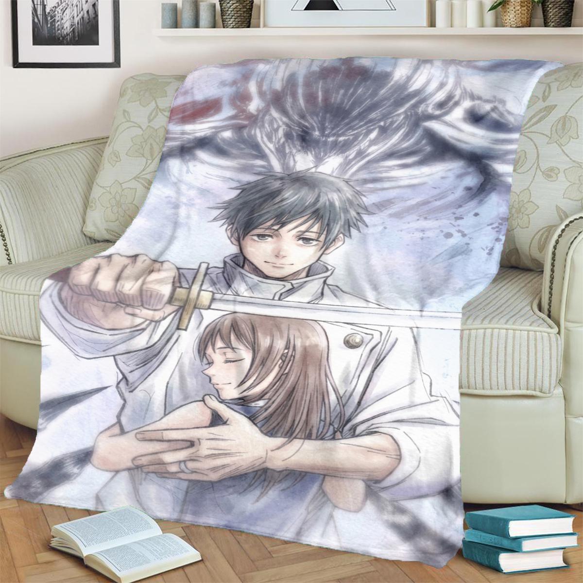 

Jujutsu Kaisen Themed Print Blanket Warm Flannel for Bedrooms, Sofas, Beds, Chairs, Picnics, Travel 75x90cm
