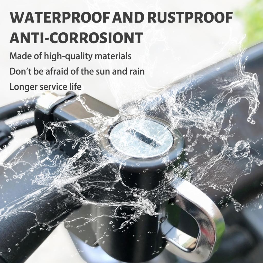 Univerzální zámek na přilbu proti krádeži Bezpečnostní zámek na přilbu kovový 22mm-26mm černý se 2 klíči