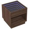 VidaXL Table de chevet avec LED infini chêne marron 50x50x50 cm, armoire de lit, table d'appoint, support de téléphone 3284090