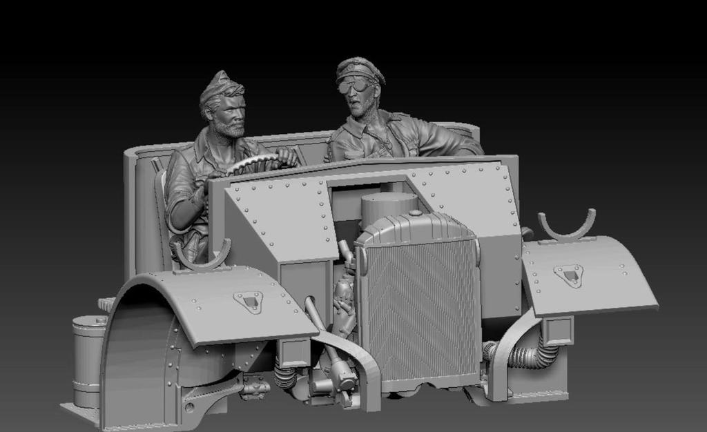 Thunder Model 1/35 British Ford F-30 Truck Long Range Desert Group (LRDG) + 2 Figures (Special Edition) Plastic Model Kit TB35305