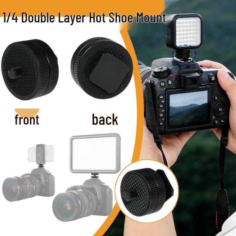 Standard 1/4 Doppelschicht-Verriegelungs-Blitzschuh-Umwandlungsschraube für DSLR-Kameras