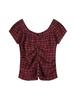 BUCKAROO Women'S Check Shirred Blouse Red