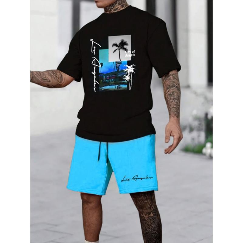 Summer 2026 new men s suit 3D printed casual sportswear outdoor polyester XXS