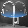 Kitchen Faucet with Pull Down Sprayer Head 360 Rotation Hot and Cold Water Silver Black Pull-out Kitchen Sink Faucet Single Hole