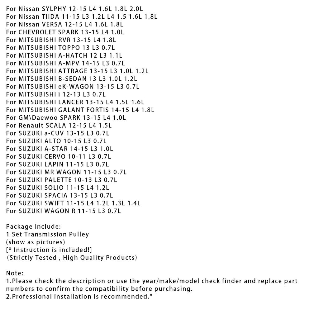 JF015E RE0F11A Transmission Pulley Set W/ Belt Chain 30 Teeth For Nissan SENTRA