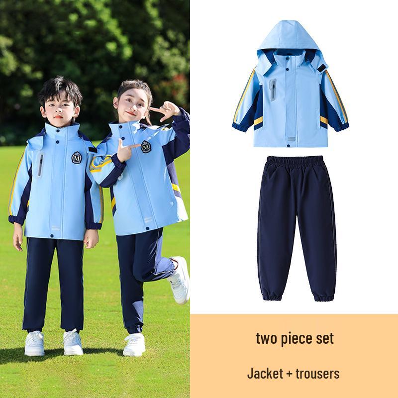 Elementary School Windbreaker Three-Piece Set for First Graders: Spring, Autumn, and Winter Uniform