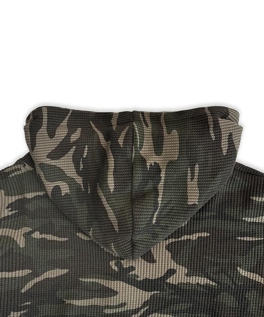 UNUSEDLAB Camo Embroidered Zip-Up Hoodie [Khaki]