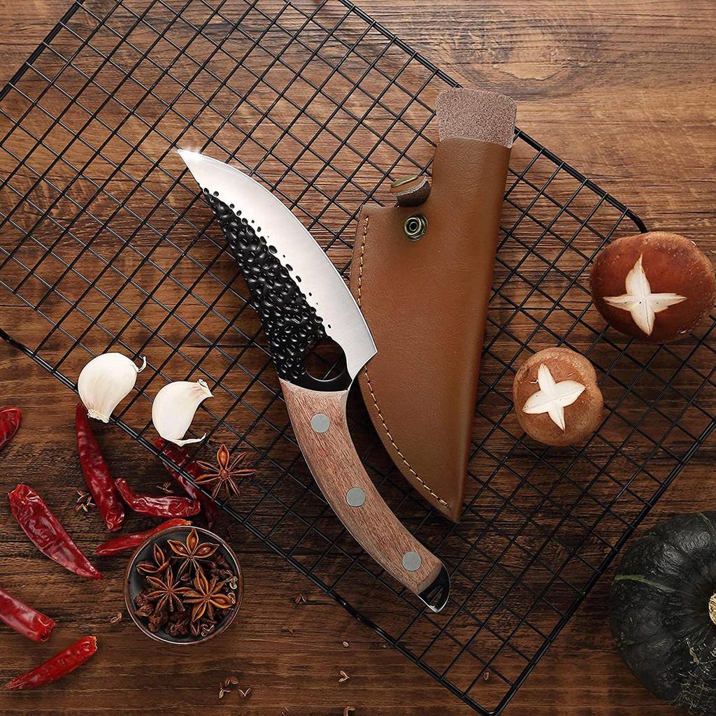 Japoński nóż do mięsa wykonany ze stali węglowej z drewnianym długopisem Full Knife Chef Tan