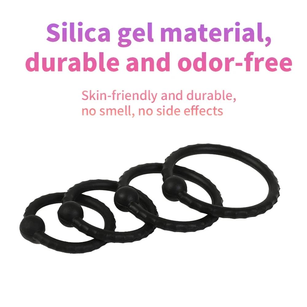 BDSM Ejakulation Verzögerung Einschränkung Dick Penis Cockring,Silikon Cockring Männer Stretching,Abnehmbarer Hodensack Ball Stretcher Sextoy