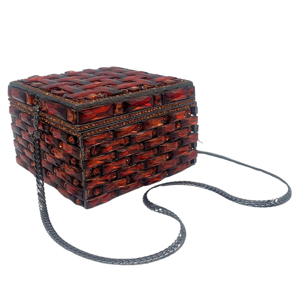 Green/Purple/Red Glass Clutch Diamond Women Box Handbgs Blue/Yellow Evening Clutches Crystal Bags Fushcia Party Bridal Clutch