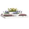 Planter Box White 112*112*27 Cm Solid Pine Wood
