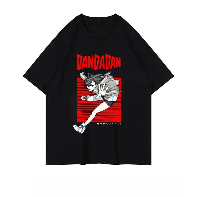 Dan Da Dan Cartoon and Funny Printed Round-neck Short-sleeved T-shirts Bold Party Anime and 2D Clothing Summer Multiple Choices