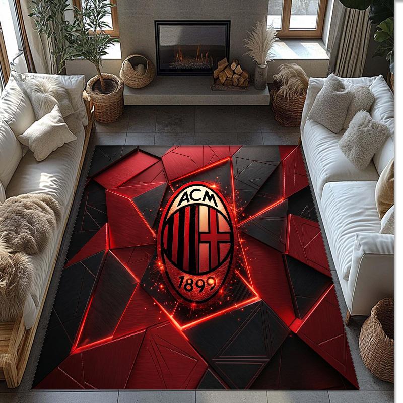 AC Milan Printed Flannel Area Rug Non Slip Soft Polyester Floor Carpet Indoor Decor Mat for Bedroom Living Room Sofa Game Room Home Decoration