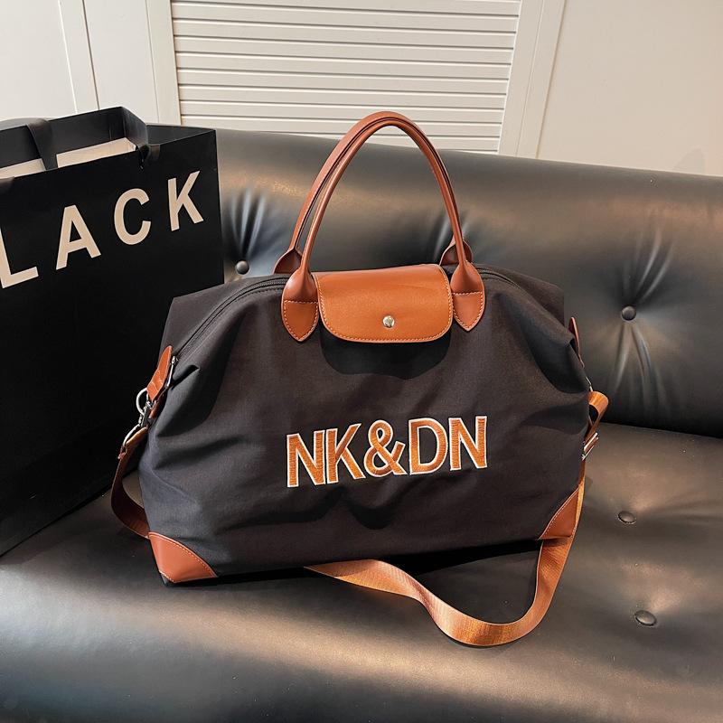 Schoolbag Unisex Black Large-Capacity Short-Distance Travel Bag For Women, Satchel Tote Bag, Business Trip, Boarding Bag, Luggage Bag, Portable Storage Bag