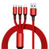 Nylon Braided 3-in-1 Multi-Head Fast Charging Cable (2A)