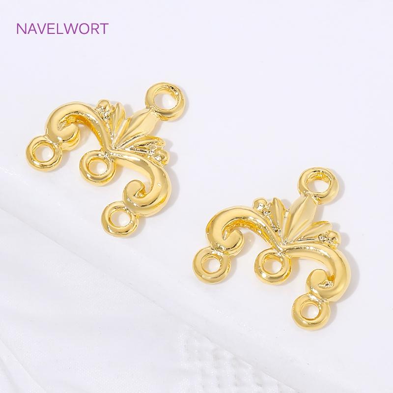 11.7mm*12.2mm 18K Gold Plated Brass Connector Charms,Connectors For Jewelry,Connector For Beads,DIY Earring Making Findings