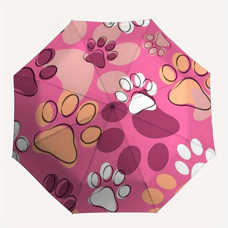 

1pc Paw Prints Pet Lover Automatic Open/close, All-Season Portable Folding Umbrella, Travel, Everyday, Formal Events - Compact Luxury Parasol, Outdoor