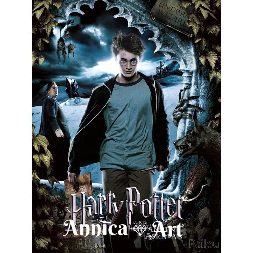 Harry Potter Cartoon Stich Bilder Set Künstliche Leinwand Hogwarts Schule Mosaik Stich 5d Diy Vollbohrer Diamantmalerei Kunst