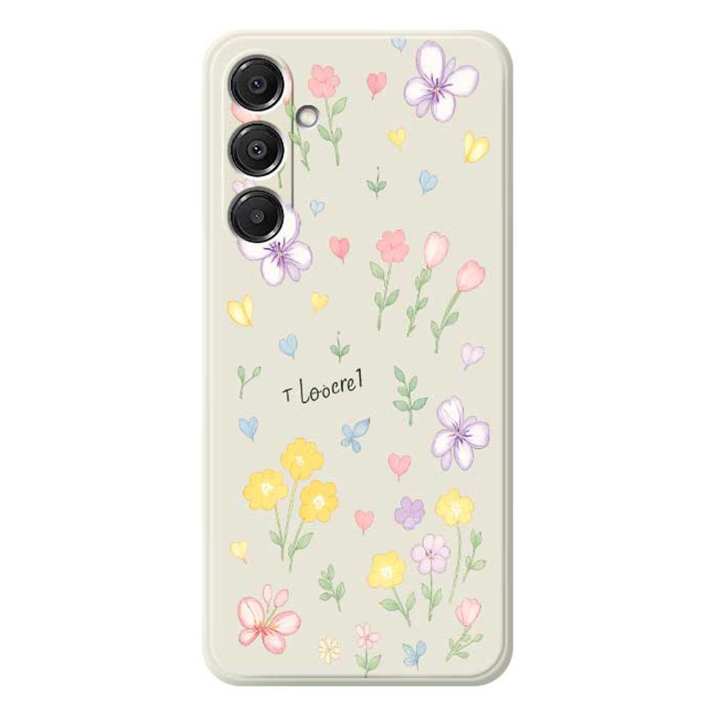 For Samsung Galaxy A16 5G/4G Case Small Flowers Pattern Printing Straight Edge TPU Phone Back Cover