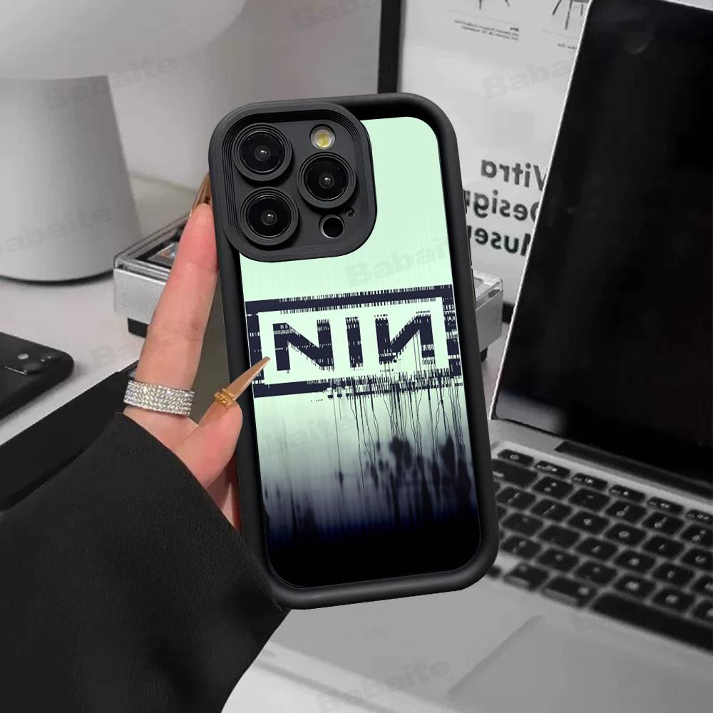

Industrial Rock Nine Inch Nails Band For IPhone 17 Pro Max 16 15 14 13 12 11 Plus Black Soft Phone Cover iPhone 12pro max