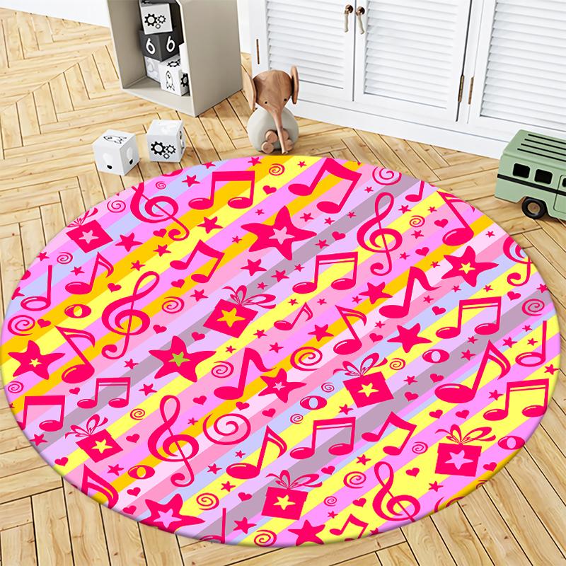 Alfombra redonda de franela con música, alfombras decorativas para sala de estar, alfombras decorativas de lujo para dormitorio, alfombra lavable para salón, alfombra antideslizante