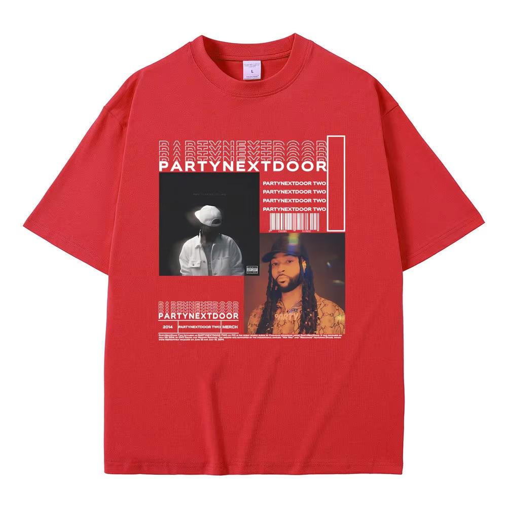 Rapper Partynextdoor Two Album Graphic Tshirt Male Hip Hop Vintage Printed T-shirts Men's Women Cotton Tees Oversized T Shirts