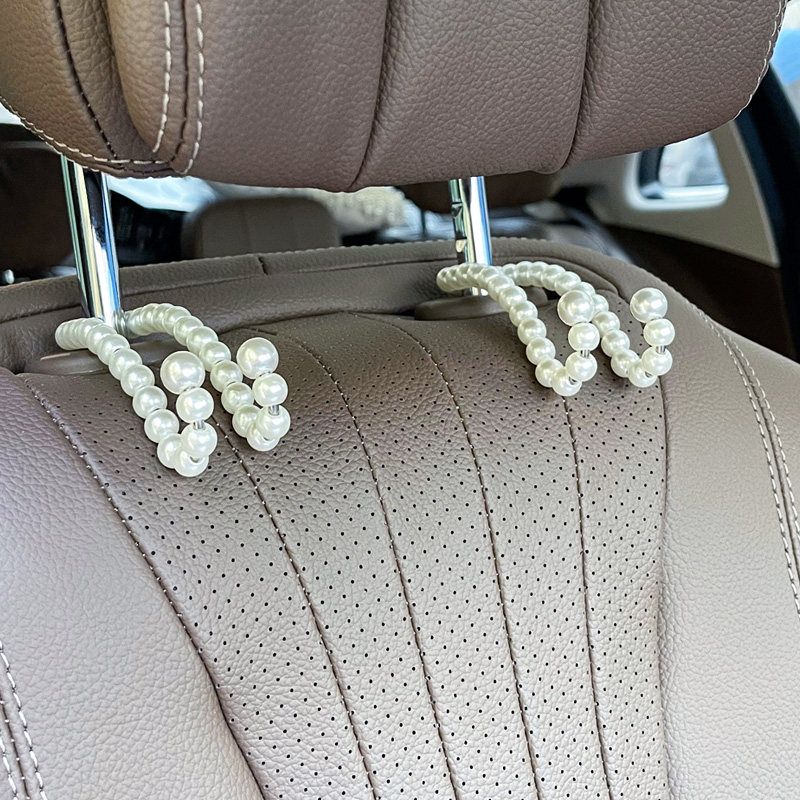 

Car Seat Belt Protective Cover Pearl Shoulder Sleeve Creative Stylish Kids Anti-Strangulation Neck Anti-U Grinding Cover Car Interior Decoration A Pair of Pearl Hooks [Parallel Style]