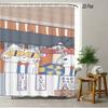Crayon Shin-Chan Umbrella Walking Cartoon 2D Print Waterproof Shower Curtain, Minimalist White Bathroom Decor With Hooks