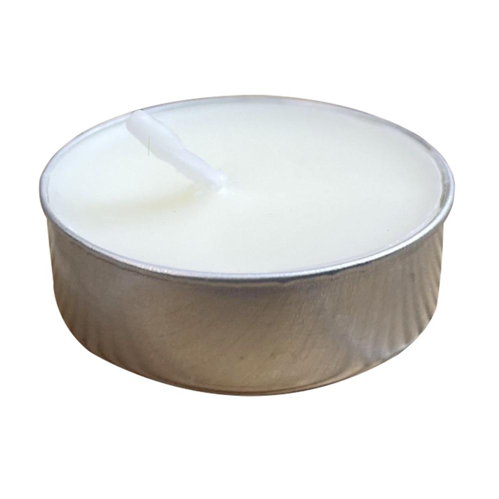 100Pcs Unscented Candles Smokeless 4-Hour Burn Time Round Candles with Aluminum Cup