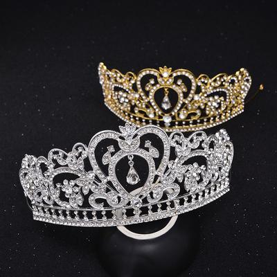 Coroana baroc din aliaj bijuterii cu strass Coroana nunta Coroana inima de aur Tiara de mireasa