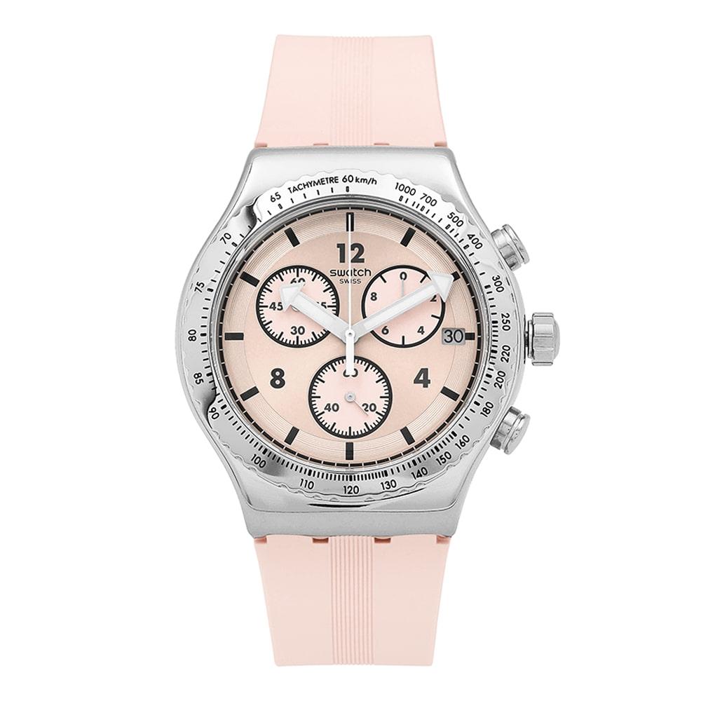 

Часы мужские S из уретана SWatch YvS532 ESSential Poppinglyn розовые YVS532