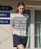 ZEROSTREET [3 Colors] Short Sleeve Striped Round Neck Knit