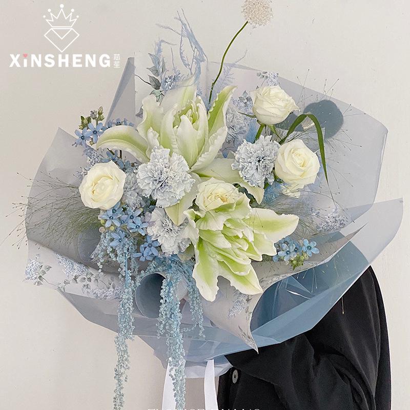 Solid Color Glassine Waterproof Floral Wrap for DIY Bouquets
