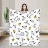 Snoopys Woodstock Flower Pattern Knitted Blanket Fleece Super Warm Throw Blankets for Bedroom Sofa Bed Rug