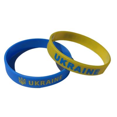 2 Stück Ukraine Flagge Armbänder Armreif Männer Frauen Silikon Graviert Sport Gummi Armband Band Manschette Zubehör Handgelenkband