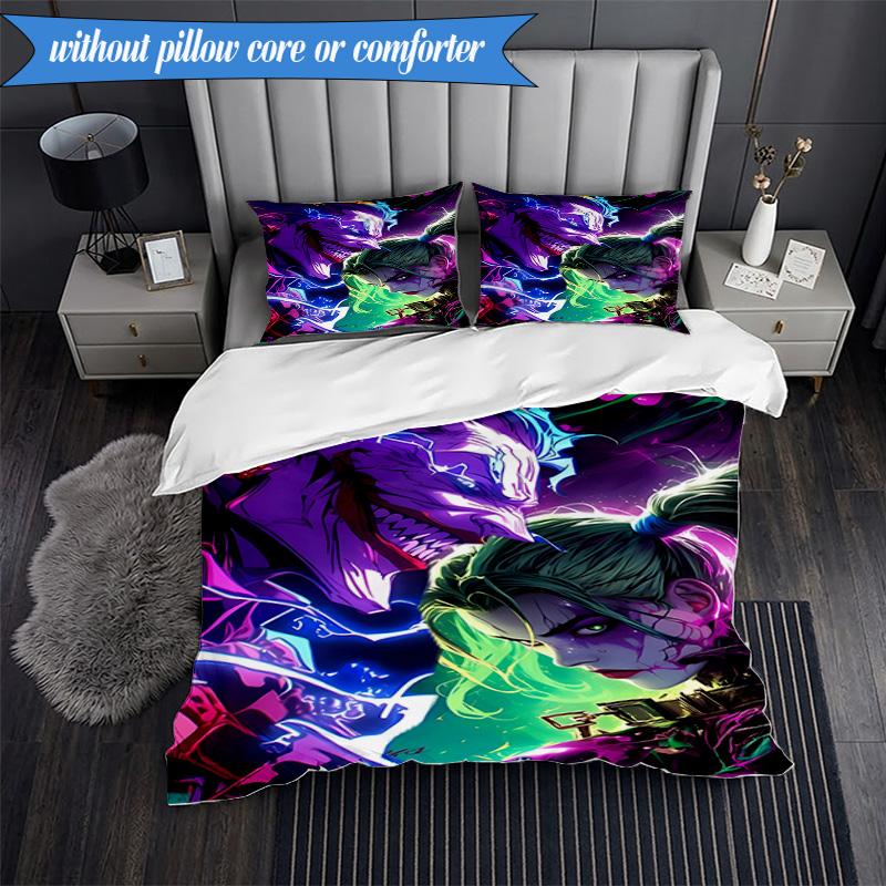 3PCS The clown's Fiery Rise Bedding Set,Including 1pc Duvet Cover And 2pcs Pillowcases Perfect for Bedroom, Dormitory, Fan Christmas gift