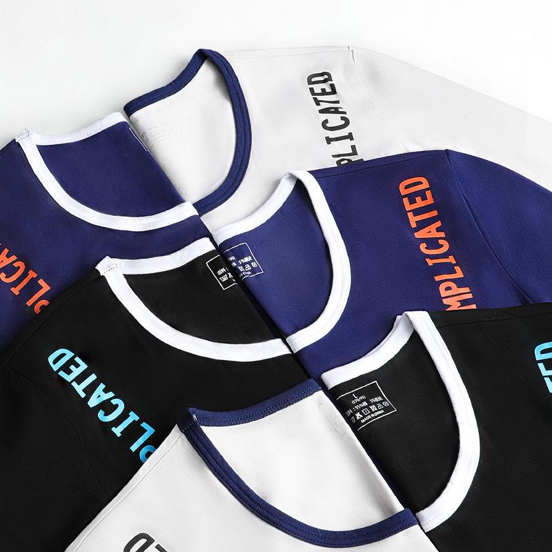 Men's Light Cotton Round Neck Top - Comfortable, Breathable, Solid Color, Autumn Wear