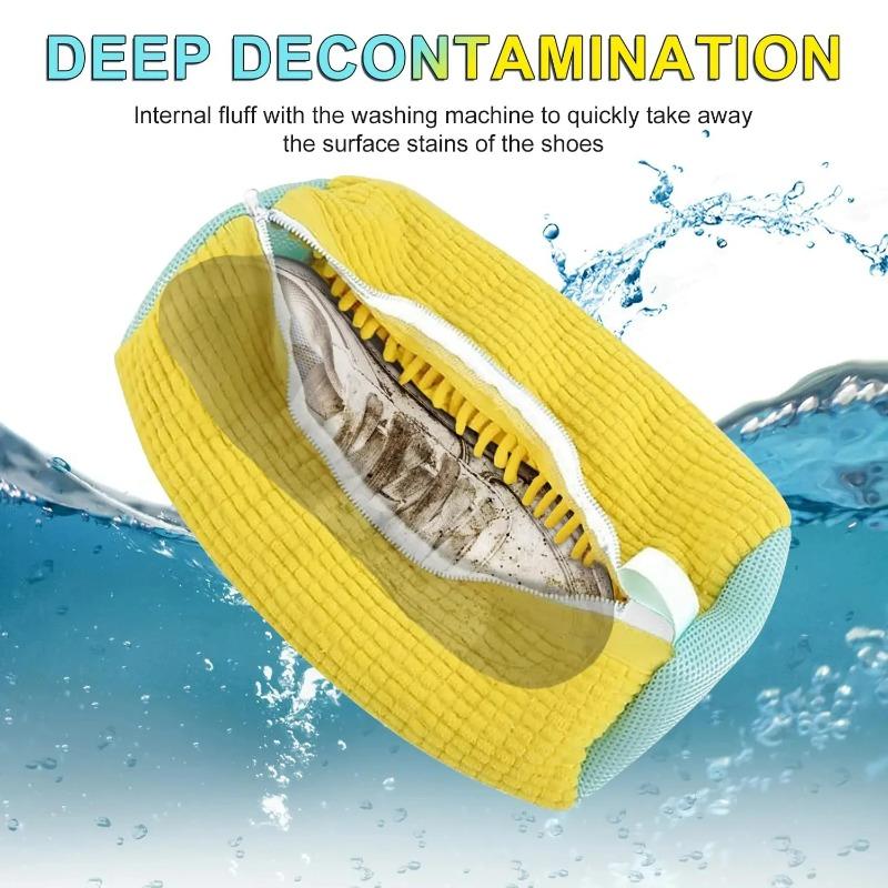 1/2Pc Shoe Washing Bag Cotton Laundry Bag Zippers Closure Shoe Cleaning Bag Friendly Laundry Bag Drying Bags