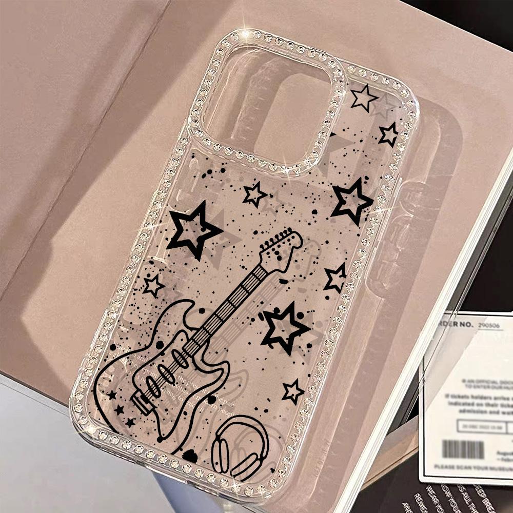 Bracelet Chain Phone Case For iPhone 17 16 15 13 14 for 17Air 17 12 14 16 Pro 17 14 16 Pro Max Sparking Diamond Cute Pattern Hard Cover With Lanyard