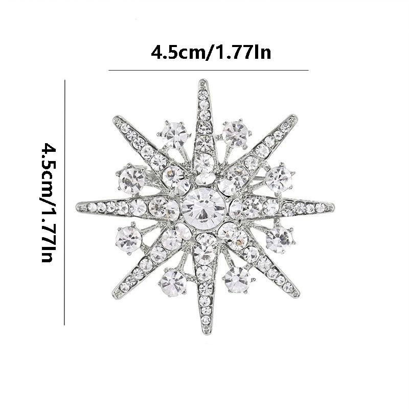 Luxury Zircon Star Brooch Men Women Zircon Snowflake Brooch Suit Lapel Pin Fashion Clothes Jewelry Accessories